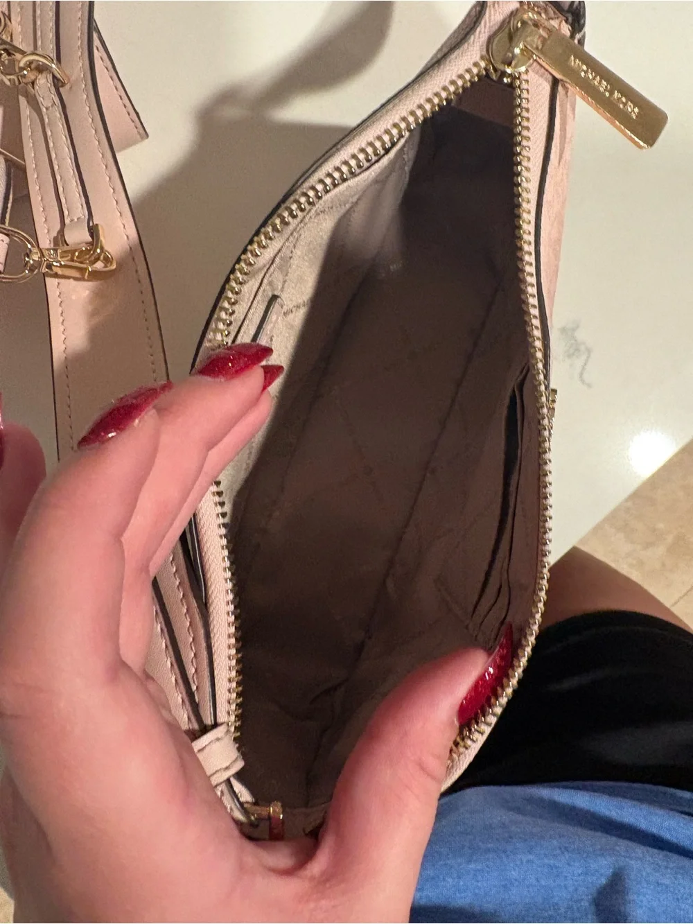 Michael Kors Blush Pink Crossbody with Coin Pouch and Strap Charm